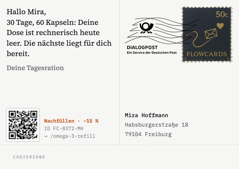 Tagesration – Tag 30 (Rückseite)